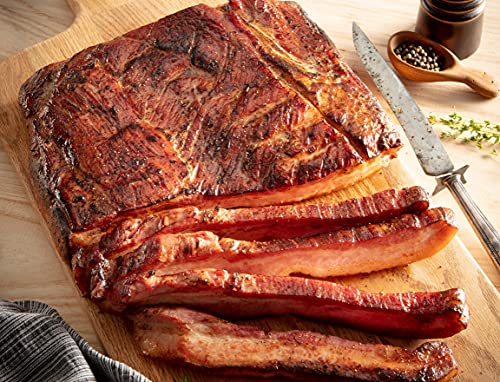 Burgers' Smokehouse Half Original Hickory Smoked Bacon Slabs (Average weight 5 1/2 to 6 1/2 pounds)