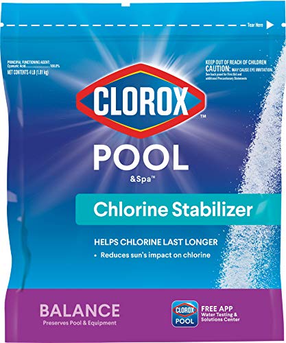 Clorox Pool&Spa Swimming Pool Chlorine Stabilizer, Helps Chlorine Last Longer, Saltwater Pool Compatible, 4LB (Pack of 1)
