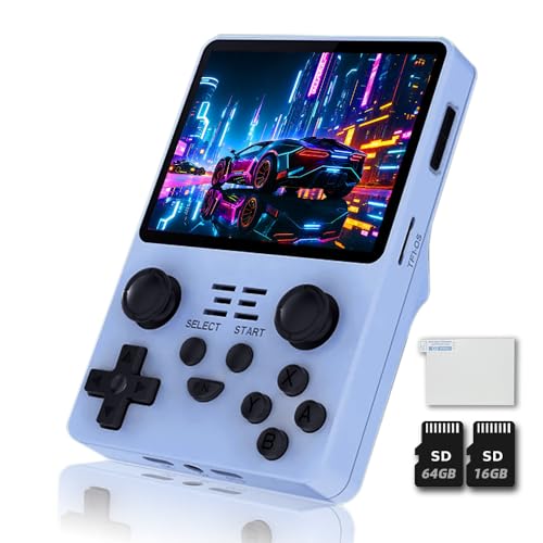 EWDGOES RGB20S Handheld Game Console 3.5 inch Retro Games Consoles Hand-held Classic Emulator Preinstalled 16GB+64GB Blue