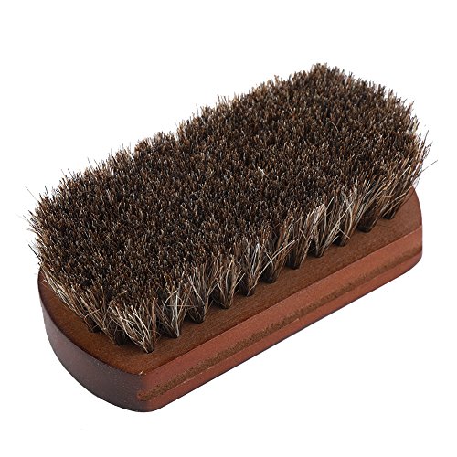 Shoes Brush, Pig Bristles Brush with Wood handle Ideal For Shoes,Handbags,Clothes