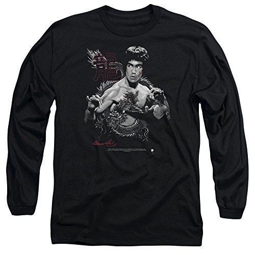Bruce Lee The Dragon Mens Long Sleeve Shirt Black XL