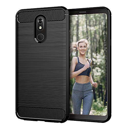 EGALO for LG Stylo 5 Phone Case Black, Slim Thin Soft Skin [LG Stylo 5X Case] Flexible TPU Rubber Shockproof Anti-Scratch Carbon Fiber Protective Cases Cover for LG Stylo 5+,Brushed Black