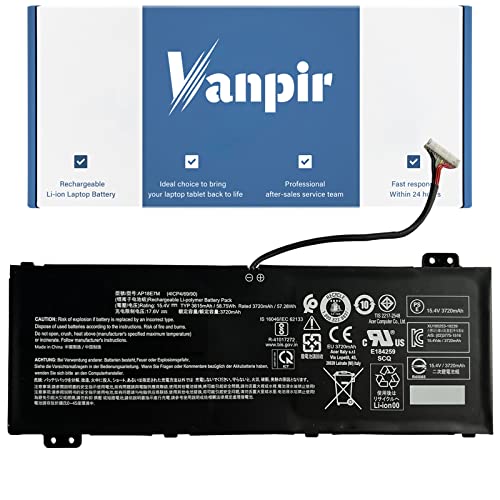 VANPIR AP18E7M Laptop Battery Compatible with Acer Nitro 5 AN515-54 AN517-51 Nitro 7 AN715-51 Aspire 7 A715-74G Predator Helios 300 PH315-52 PH317-53 Triton 300 PT315-51 Series AP18E8M 15.4V 58.75Wh