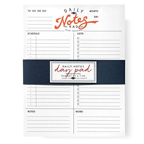Karen Adams Notepad Daily Notes Agenda Day Pad