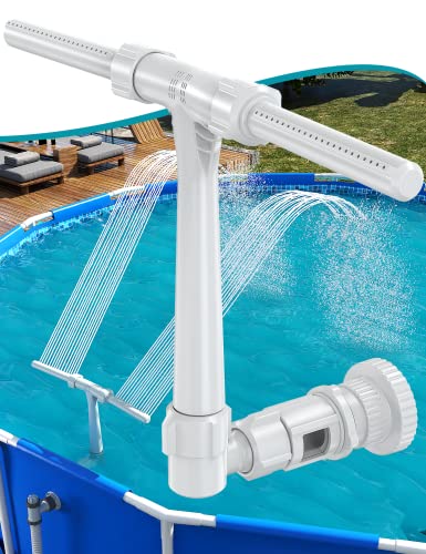 Pool Fountain for Above and In-Ground Pools, Adjustable Dual Spray Waterfall Sprinkler Cooler for Pool, Swimming Pool Spa Water Fountain, High-Pressure Pool Spray Fountain