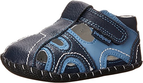 pediped Brody Originals Fisherman Sandal (Infant/Toddler),Navy/Light Blue,Small (6-12 Months)