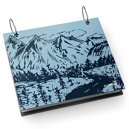 Gone For a Run BibFOLIO Race Bib Album | Bib Holder Mountain Sketch | Periwinkle