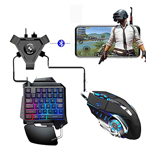 RUIYUYUZ Keyboard Mouse Bluetooth 4.1 Converter Kit,Mobile Gamepad Android PUBG Controller Keyboard Mouse Gaming Converter for iOS Ipad to PC