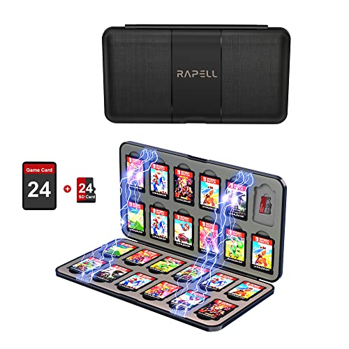 24 Game Card Case Compatible for Nintendo Switch OLED 2021/Switch/Switch lite, 24 Game Holder Cartridge Case Compatible for Switch Game Cards , Compact & Portable Game Storage Case Box