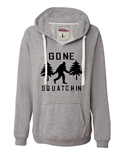 Go All Out Medium Oxford Womens Gone Squatchin' Gone Squatching Bigfoot Sasquatch Deluxe Soft Hoodie