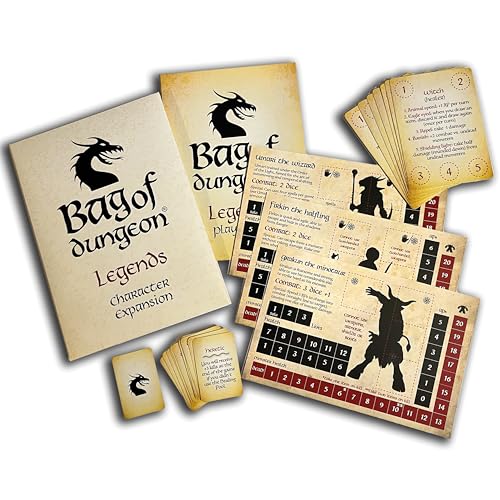 Bag of Dungeon Legends Character Expansion Pack | Use with Any BOD Game | Includes Wizard, Halfling, Minotaur