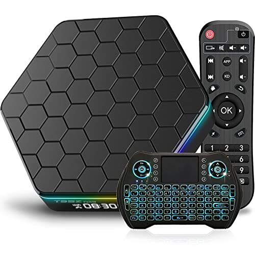 BL Android TV Box 2023 6K TV Box, Android Box 12.0 4GB RAM 64GB ROM, T95Z PLUS Android TV Box 4K 6K Wi-Fi 6 H618 2.4G/5G WiFi HDR10+ Bluetooth 5.0 Ethernet USB with Backlit 2.4G Mini Wireless Keyboard