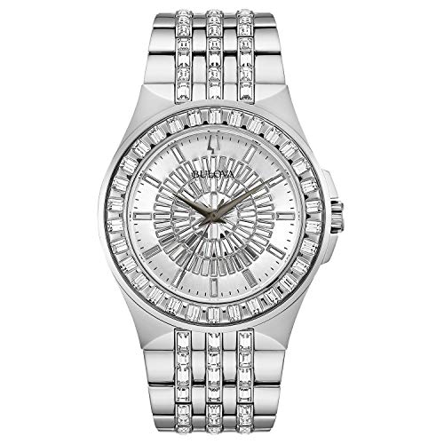 Bulova Crystal Quartz Mens Watch, Stainless Steel , Silver-Tone (Model: 96A236)