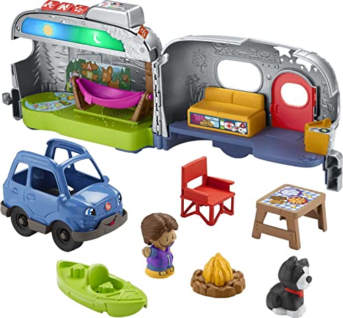 Fisher-Price Little People Toddler Playset, Light-Up Learning Camper, Electronic Toy with Lights and Music for Ages 1-5 Years