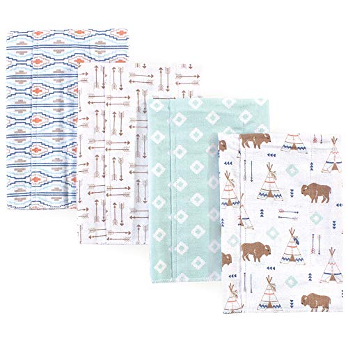 Hudson Baby Unisex Baby Cotton Flannel Burp Cloths, Teepee, One Size