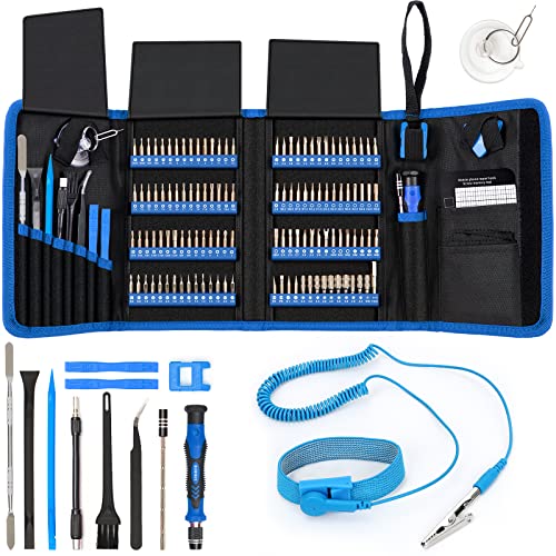 STREBITO Precision Screwdriver Set 142-Piece + Anti Static Wrist Strap Bundle, Electronics Repair Toolkit for iPhone, MacBook, Computer, Laptop, PC, Tablet, PS4, Xbox, Nintendo, Game Console