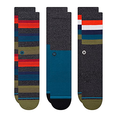 Stance Crew Myrtle Socks [3 Pack] (Large, Black)