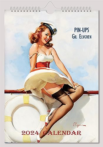 Gil Elvgren Wall Calendar 2024 Pin Up Glam Sexy Girl Retro Vintage A4 8'x12'