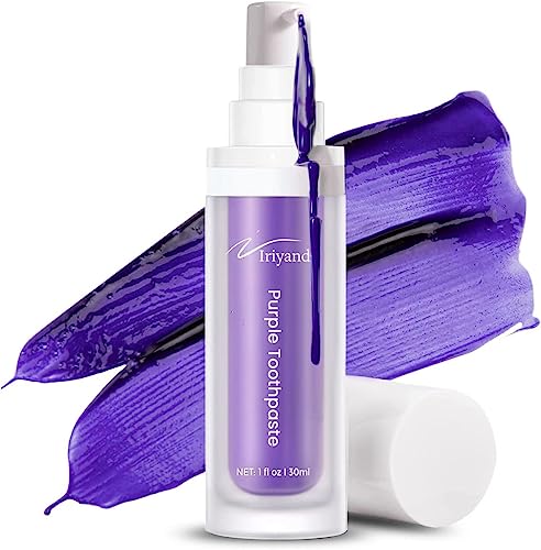 Purple Toothpaste for Teeth Whitening, V-34 Color Corrector Serum, Purple whitening Toothpaste Gel, Teeth Whitening Kit for Sensitive Teeth, Teeth Whitener, Non-Abrasive, Tooth Stain Removal