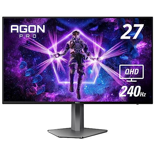 AOC Agon PRO AG276QZD 27' OLED Tournament Gaming Monitor 2560x1440, 240Hz 0.03ms, G-SYNC, PS5 Xbox Switch Compatible,Black