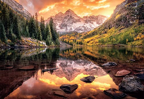 Buffalo Games - Maroon Lake Reflection - 2000 Piece Jigsaw Puzzle for Adults Challenging Puzzle Perfect for Game Nights - 2000 Piece Finished Size is 38.50 x 26.50