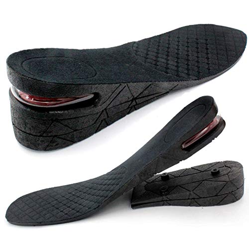Height Increase Insoles, 3-Layer 1.2' to 2.75” Variable Height Increase Shoe Lifts, Air Cushion Taller Sole Lift, Heel Lift Shoe Height Inserts for Men and Women