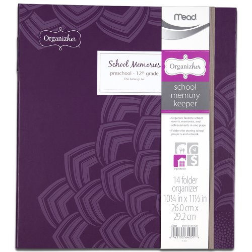 Mead Organizher School Memory Keeper, 14-Folder Organizher, 10.25 x 11.5 Inches, Purple (64051)