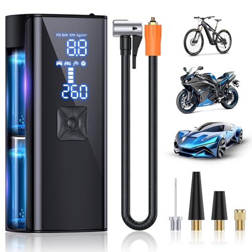 Tire Inflator Portable Air Compressor, 150PSI Portable Air Pump for Car Tires with 25000mAh Battery, 2X Faster Inflation Electric Air Pump with Digital Pressure Gauge for Car, Bike, Motorcycle, Ball.