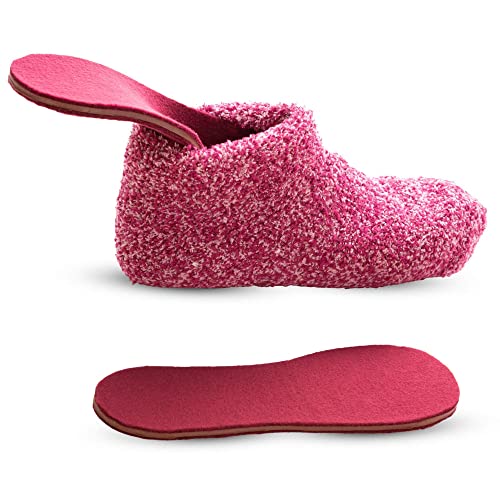 Snook-Ease Heated Socks Thick Warm Winter Feet Warmers with Microwavable Heatable Inserts – Warming Socks for Cold feet – Heated Bed Foot Warmers Unisex One Size Fits All (Women's One Size, Red)