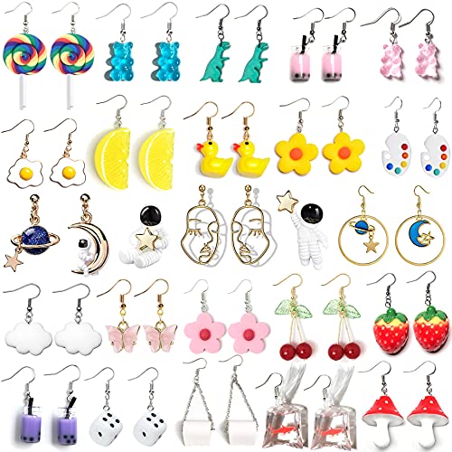 24-Pack Zinc Earrings - Quirky, Y2K, Kawaii, Indie Accessories