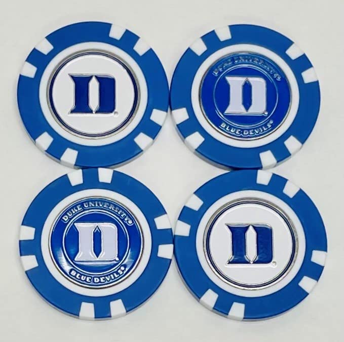 NCAA Duke Blue Devils Golf Poker Chips with Removable Magnetic Double-Sided Ball Markers (4PK)