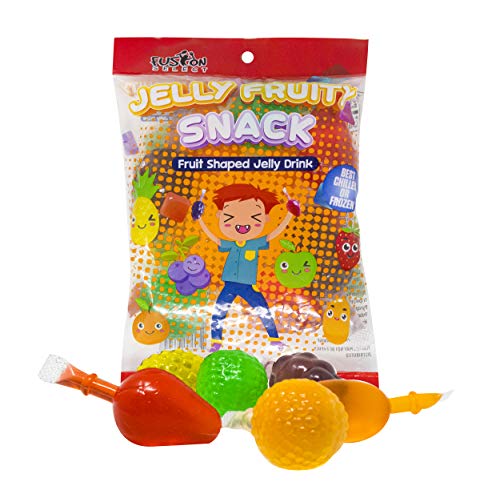 Fusion Select Jelly Fruit Snack Jelly Fruits Tik Tok Candy Challenge Hit or Miss - Tiktok Candy Fruit-Shaped Jelly- Assorted Flavors, Strawberry, Orange, Apple, Pineapple, Grape, Mango (1 Bag)