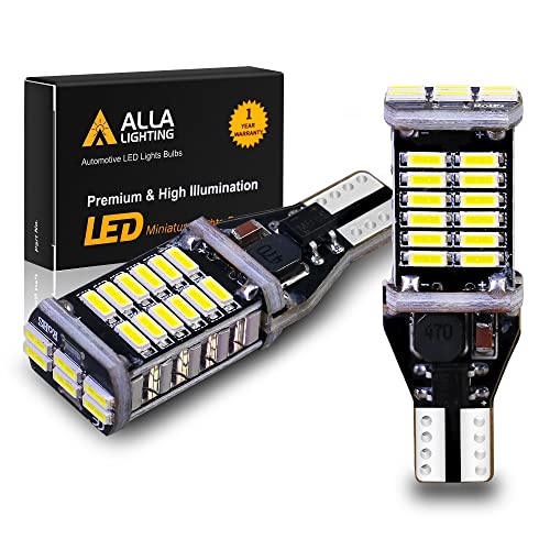 Alla Lighting 912 921 LED Bulbs for Back-up Reverse Lights, 6000K Xenon White CAN-BUS 4014 30-SMD T10 T15 906 W16W 921K 922, 360° Light Backup, Cargo Lights Replacement, Extremely Super Bright