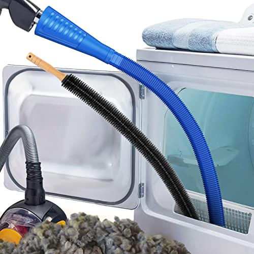 Sealegend 2 Pieces Dryer Vent Cleaner Kit and Dryer Lint Brush Vacuum Hose Attachment Brush Lint Remover Power Washer and Dryer Vent Vacuum Hose（Deep Blue）