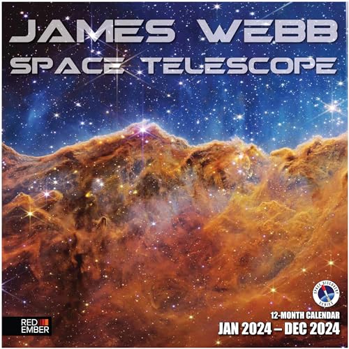 RED EMBER James Webb Space Telescope 2024 Hangable Monthly Wall Calendar |12' x 24' Open | Thick & Sturdy Paper | Giftable | Outer Space NASA | A Bold View of the Universe