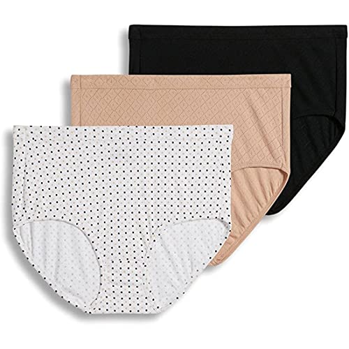 Jockey Women's Underwear Elance Breathe Brief - 3 Pack, Light/Simple Dot/Black, 6