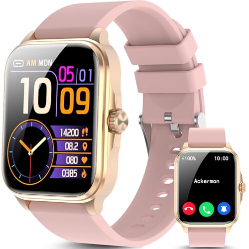 JUGEVI Smart Watches for Women Men (Answer/Make Calls) 1.91' HD Screen Fitness Sleep Tracker Heart Rate Blood Oxygen Blood Pressure Monitor Smart Watch IP67 Waterproof Pink