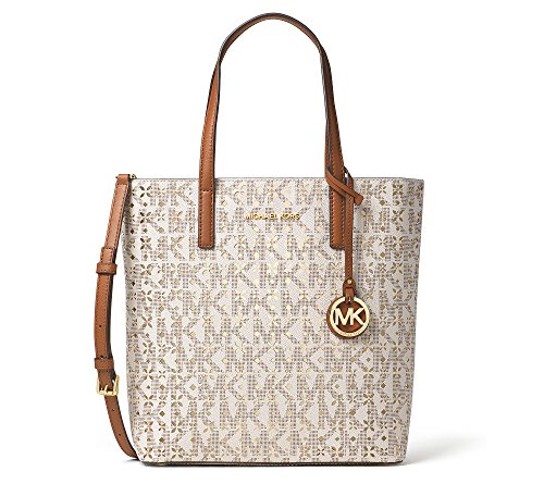MICHAEL Michael Kors Hayley Medium Top Zip North South Tote Vanilla