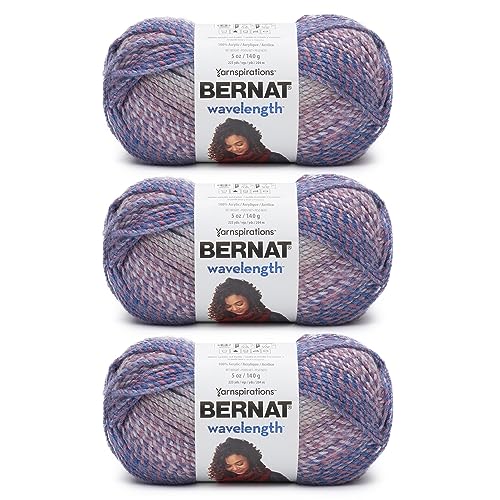 Bernat Wavelength Opal Yarn - 3 Pack of 5oz/140g - Acrylic - #5 Bulky - 223 Yards - Knitting, Crocheting & Crafts