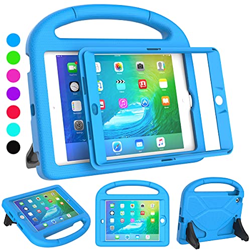 SUPLIK iPad Mini 1/2/3 Case for Kids, Built-in Screen Protector Durable Shockproof Protective Cover with Handle Stand for 7.9 inch Apple iPad Mini 1st/2nd/3rd Generation, Blue
