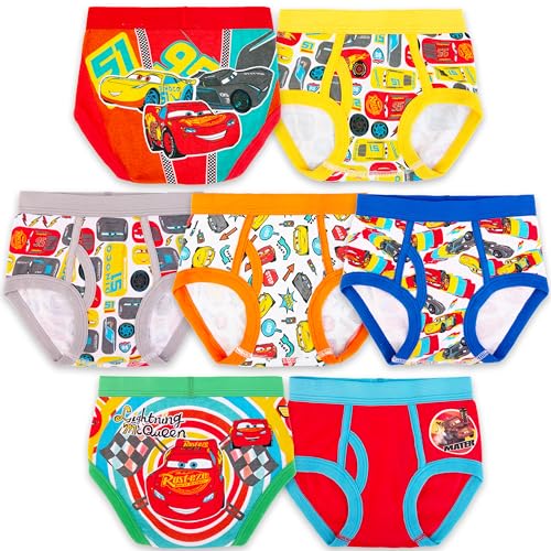 Disney unisex child Cars 7 Pack Briefs, Cars Tdlr7pk, 4T US