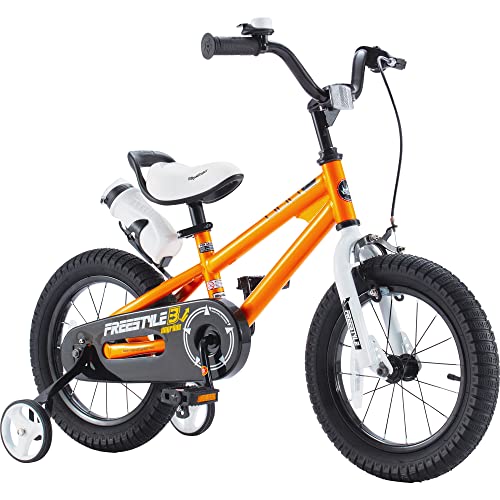 Royalbaby Kids Bikes 12' 14' 16' 18' Avaliable, BMX Freestyle Bikes, Boys Bikes, Girls Bikes, Best Gifts for Kids. (Orange, 12 inch)