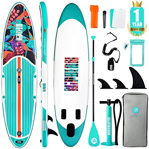 Niphean Inflatable Stand Up Paddle Board with SUP Accessories, Anti-Slip EVA Deck, 10’6’’ Inflatable Paddle Boards for Adults & Youth of All Skill Levels