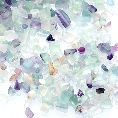 Fluorite Tumbled Stone Chips | Decorative Irregular Shaped Stones | 1 Pound