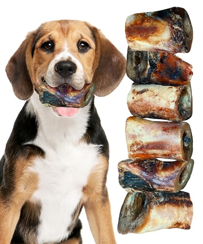 Marrow Bones for Dogs Large, Medium & Small, Dog Bones for Aggressive Chewers, Bone Marrow Dog Treats, 3-Inch Natural Dog Bones Long Lasting, Marrow Treats for Dogs, Dog Chew Bones, 6 Count.