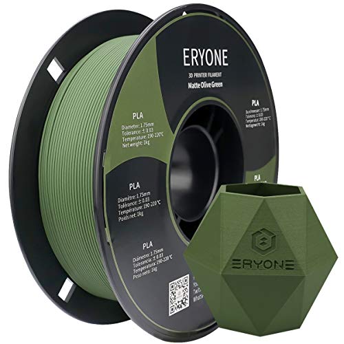 ERYONE Matte PLA Filament for 3D Printer, Filament 1.75mm +/- 0.03mm, 1kg (2.2LBS)/Spool, Olive Green
