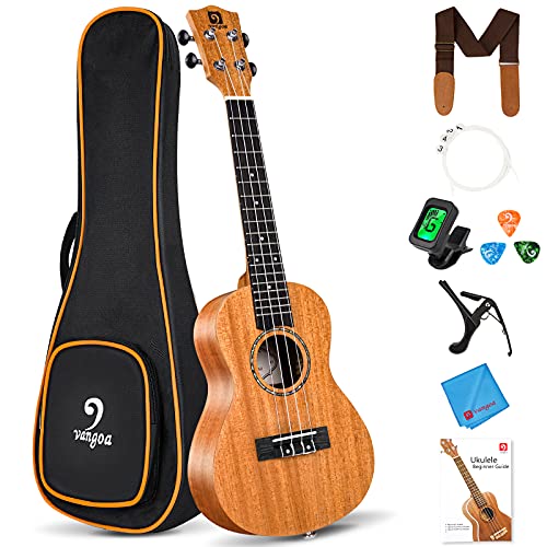 Vangoa Tenor Ukulele Professional 26 Inch Ukelele Mahogany Starter Bundle for Beginners Adults Students with Gig Bag, Strap and Fast Learn Book