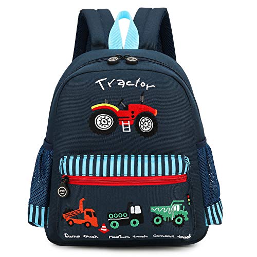 willikiva Cute Zoo Little 3d Backpack Kids Backpack for Boys and Girls Toddler Backpack Waterproof Preschool(Deep Blue Car)