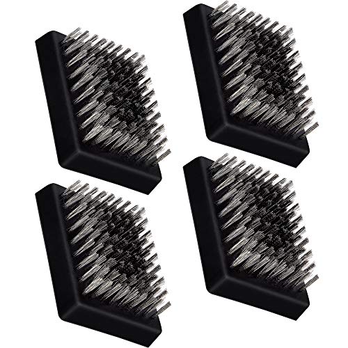 4 PCS Grill Brush Replacement Heads, Leonyo Wire Bristle Free Grill Cleaning Brush Replaceable Heads for Grill Brush and Scraper, Grill Barbecue Cleaner Refill, Perfect Griller Choice, 3.3' x 2.5'