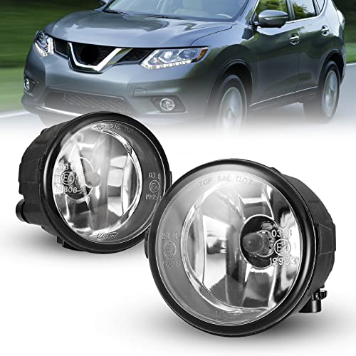 AUTOWIKI Fog Lights for 09-14 Nissan Cube/Murano, 11-13 Rogue, 11-14 Juke/Quest, 06-15 Infiniti FX35/FX37/QX70 2PCS With Clear Lens